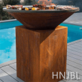 Corten Steel Firepit BBQ Grill