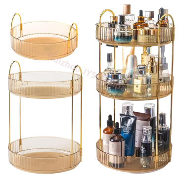 Rotating Manufacturer Cosmetic Storage Box: Multi-functional Transparent Dresser Organizer Shelf