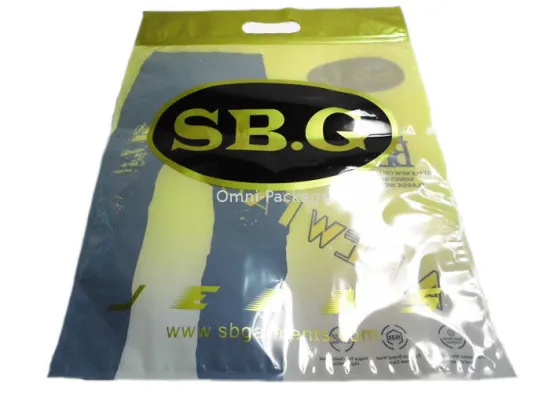 Three Side Seal Plastic Garment Plastic Bags With Zipper , Handle For Pants