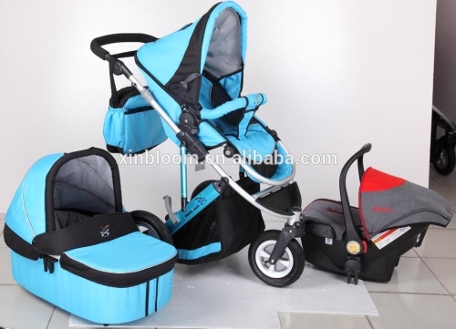 3 wheels baby prams 3 in1 ,3 position seat ,5 point safety belt with one touch double brake fuction pass en1888