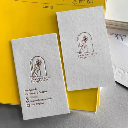 Eco-Friendly Handmade Cotton Paper Fancl Business Cards with Embossed Logo