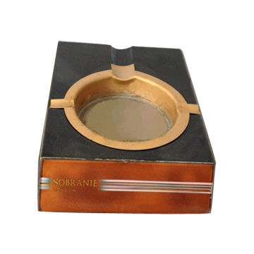 Custom brand promotional black crystal ashtray in good-quality