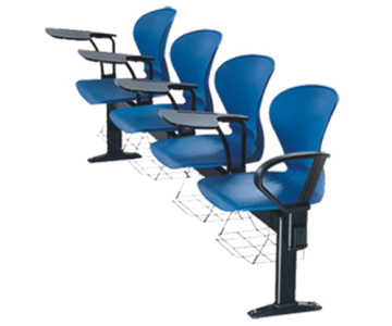 school 4 seat chair sturdy institutional bench chair lecture hall writing pad link chair with book rack