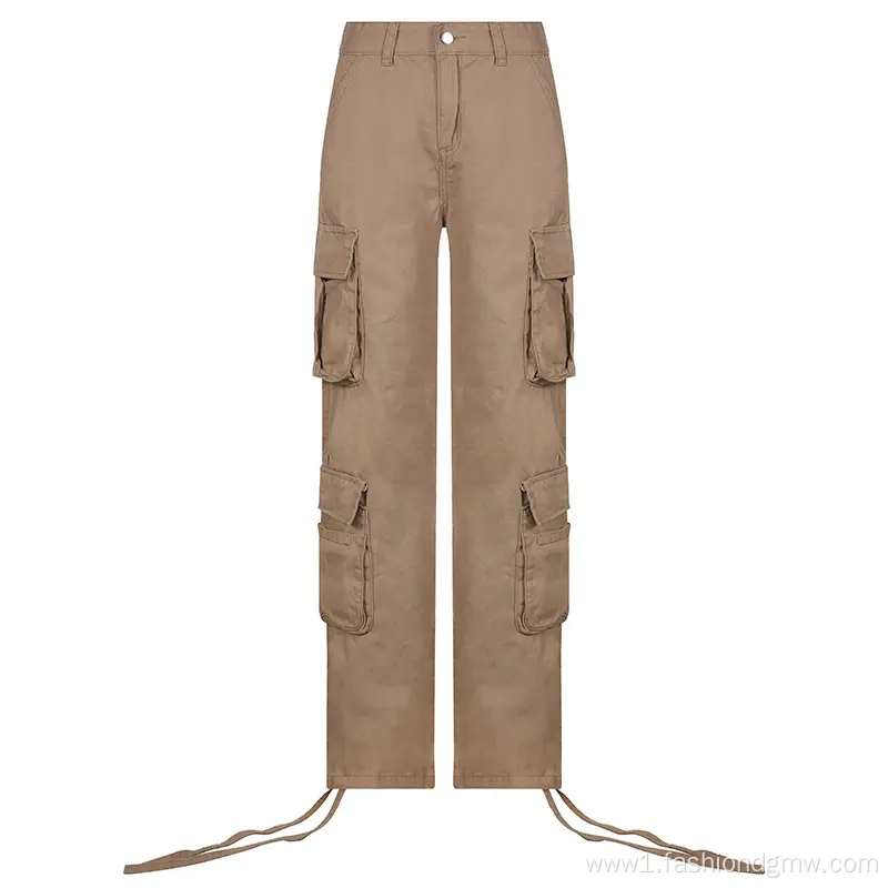 Vintage High Waist Streetwear Wide Leg Cargo Pants