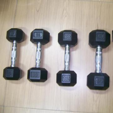 Black Rubber Coated Dumbbells