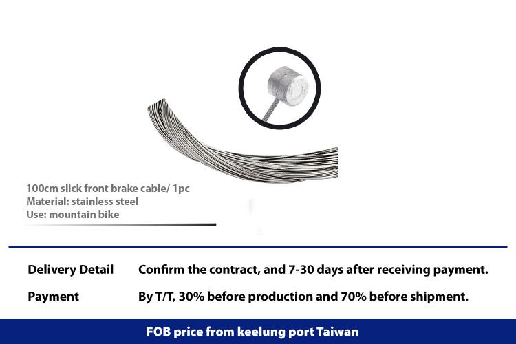 Acciaio inossidabile 100 cm Cavo freno anteriore liscio per mountain bike