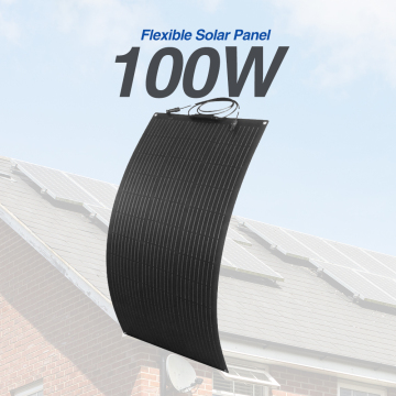 DIHE 100W Black Semi-Flexible Thin Film Solar Panel for RVs, Boats, Vans, and Cars