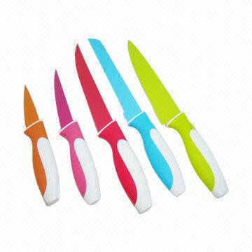 5-piece Knife Set with Nonstick Coating