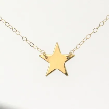 Gold Star Necklace -14 Gold Filled Necklace with Star Pendant- Small Star Necklace