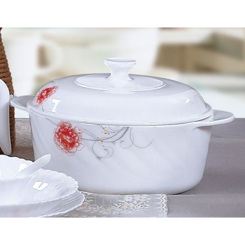 Round White Jade Glass Steamer 2.5L