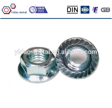 high quality zinc plated DIN6923 M8 titanium hex flange nut
