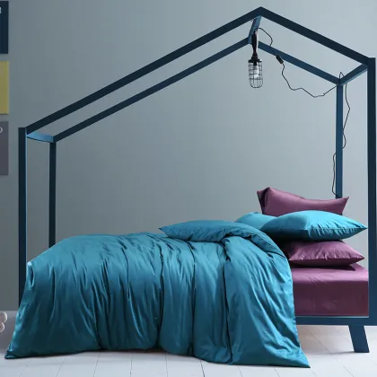 Moonlight Blue 100% Egyptian Cotton Modern Style Quilt Cover