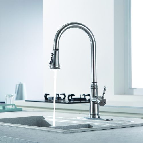 Pull Down Kitchen Faucet Satinless Steel Nickel Dual Function Kitchen Faucet Supplier