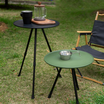 Portable Outdoor Round Camping Table with Adjustable Height