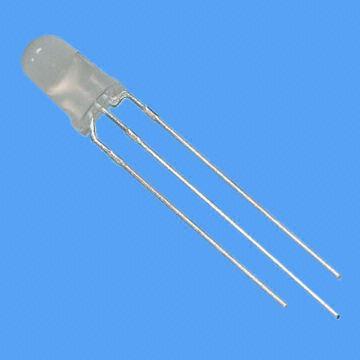 3mm Round Bi-color 3-pin LED Lamp, 625nm Hi-efficiency Red