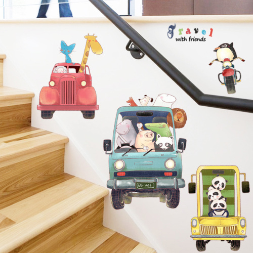 Cartoon Car Wall Stickers For Kids Rooms Kindergarten Children Nursery Room Decoration Wall Decals Kids Room Decoration