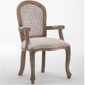 Antique Oak Upholstered French Nordic Wooden Louis chair