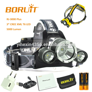2017 New product / Boruit RJ3000 plus 3T6 5000 Lumen LED Headlamp
