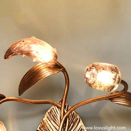 Modern flower branch style villa wall lamp Villa custom creative wall lamp