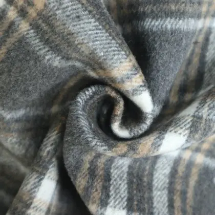 Checks Tweed Wool Fabric For Women Coat