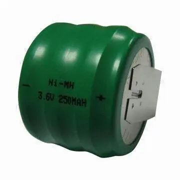 NiMH Button Cell 250mAh 3.6V Battery Pack, NiMH Button Cell Battery