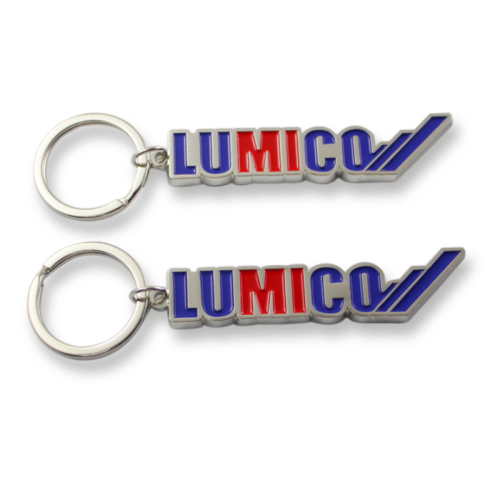 Metal keychain with name letters on line