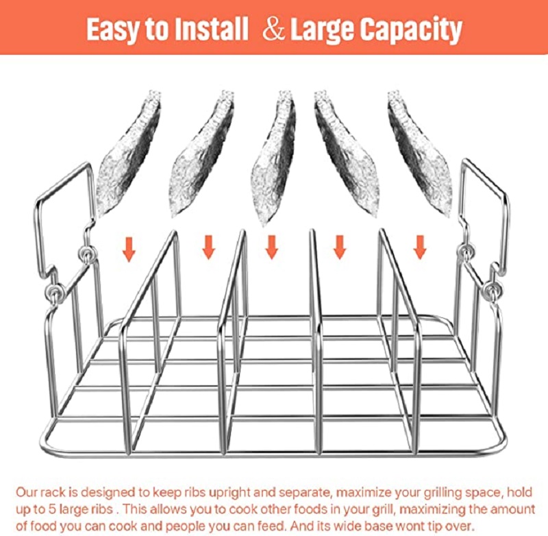 304 Stainless Steel Rib Rack For Grill