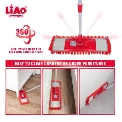 LiAo 47cm Flat Mop Cloth Or Wipe Grip