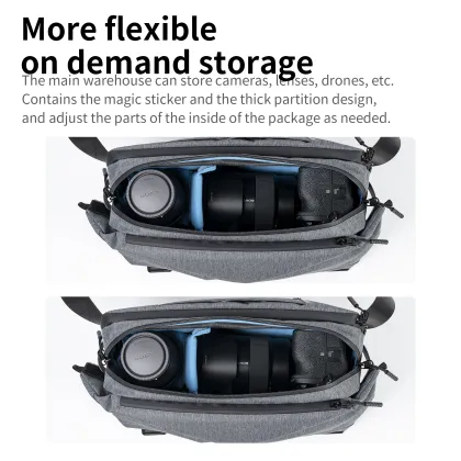 SCC2_ES-S Daily Shoulder Bag Gray - Small Camera Shoulder Bag for Photography