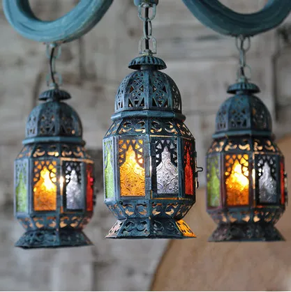 Hot sale unique blue pastoralism modern iron chandelier