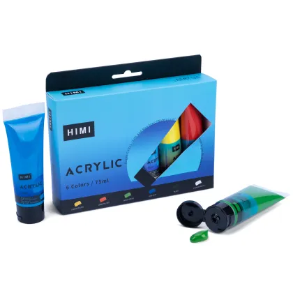 MIYA HIMI Art Painting Cheap Acrylic Paint Artist Tube Set, 75ml/6 Colors