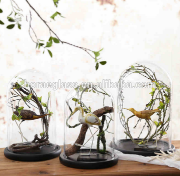 Glass Doll Dome With Black Wood Base Big Size For Wedding Party Event Table Centerpiece Decoration Cake Cover