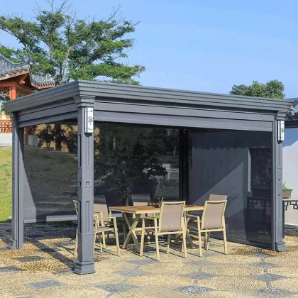 Chinese Style Aluminum Pavilion Waterproof Blinds