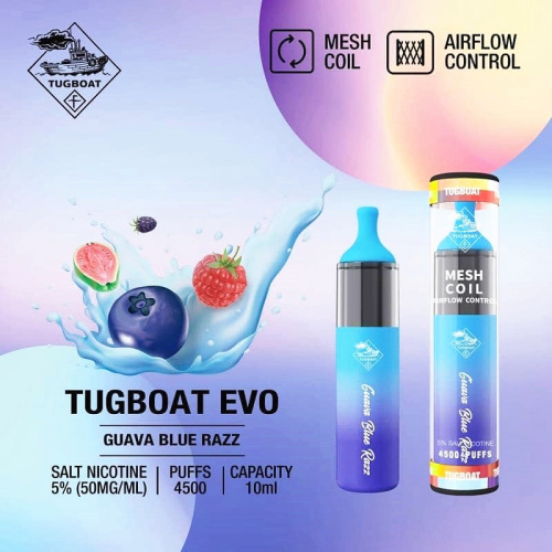 Meilleur tugboat Evo 4500 Puffs Disposable Vape EAU