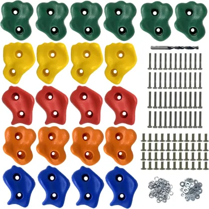Climbing Rock Wall Stones 22-Piece Set for Kids Toy Swings
