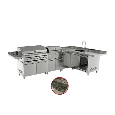 Wholesale 304 Stainless Steel Outdoor Stainless Steel Gas Kitchen Cabinet BBQ Charcoal Grill