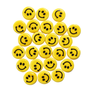 حبات السيراميك DIY أصفر ابتسامة حبات 10 ملم