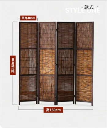4 panel Folding wood screen partition room divider