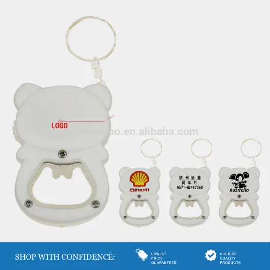 led light bottle opener cat shaped keychain