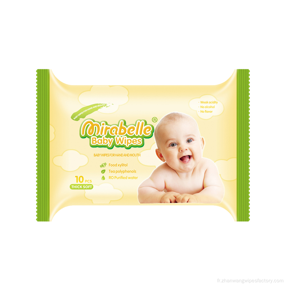 Lingettes bébé naturelles en pur coton