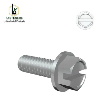 Stainless Steel Slotted Flanged Hex Head Screws
