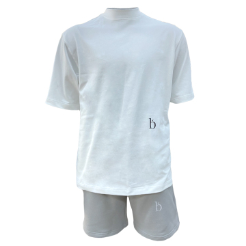Men Embroidery Short Sleeve T-Shirt And Shorts Set