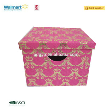 2015 New Hot Selling Gold Blocking Paper Home Storage Box with Cover from China
