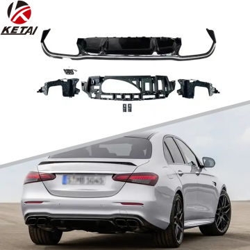 Bán nóng E63 Phong cách các bộ phận bội thu khuếch tán phía sau màu đen cho Benz W213 2017-2022