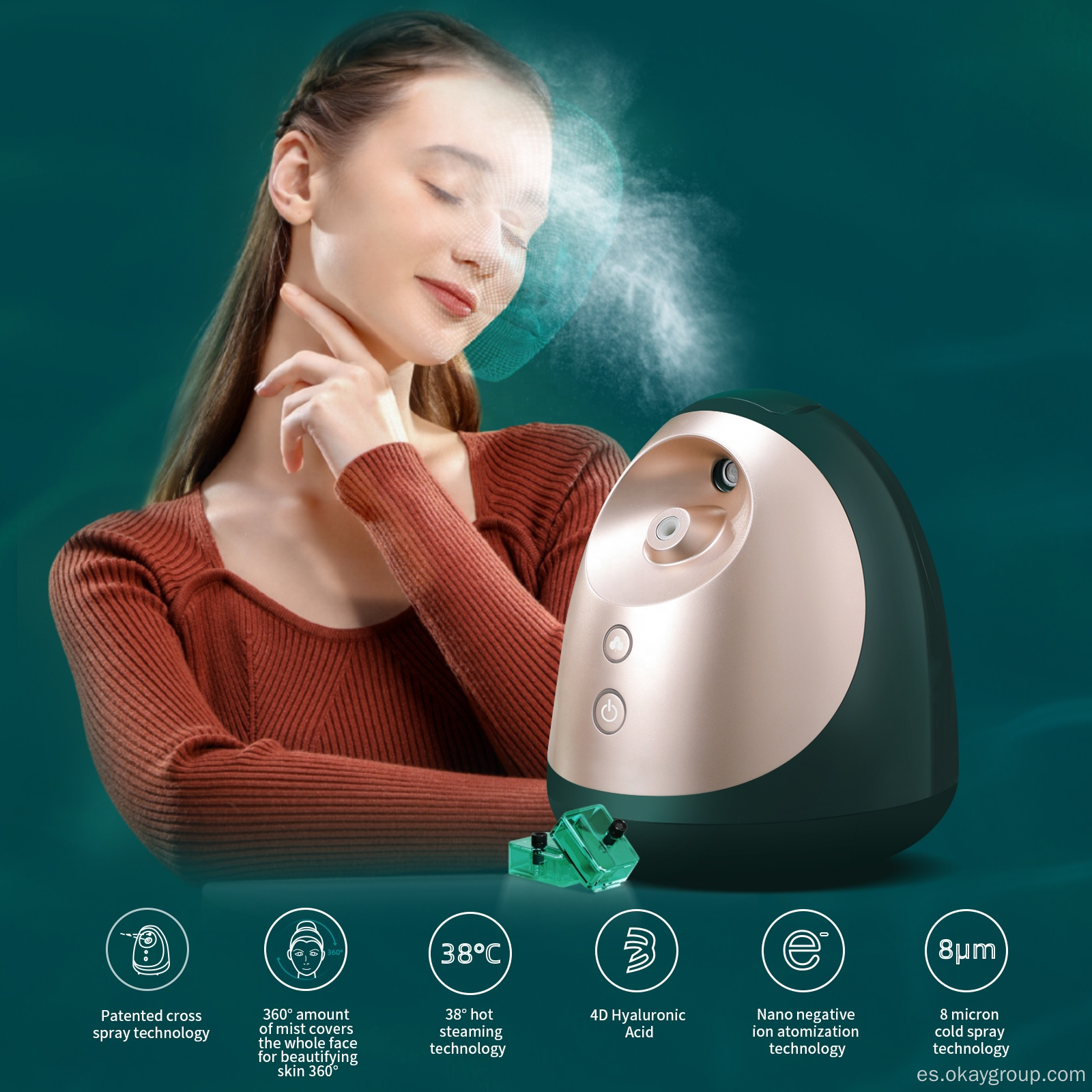 DropShipping cara humidificador cara Sauna Spa vaporizador Facial