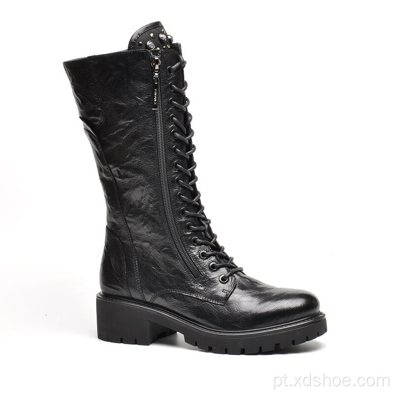 Bota feminina de couro de vaca selvagem Wrikle