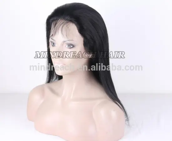 Natural color straight human hair silk top wig