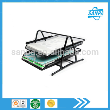 Office And School Supplier Black Metal Wire Mesh 2 Tier File Tray/Document Tray