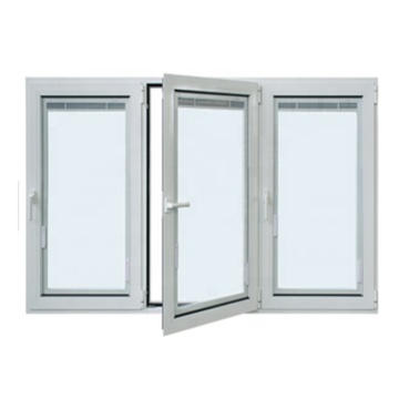 China Factory Cheap Frosted Glass PVC Hurricane Impact Casement Window with Grills
