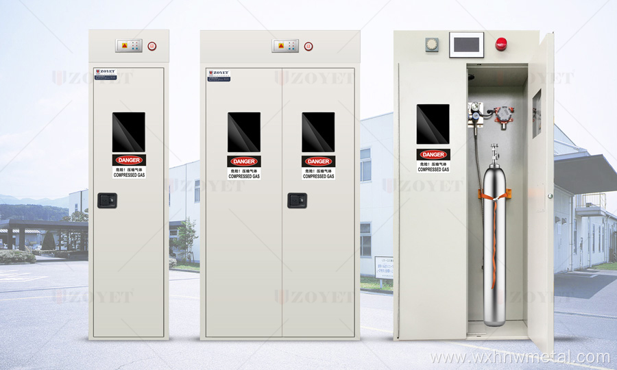 Explosion-proof gas cylinder cabinets used in labs